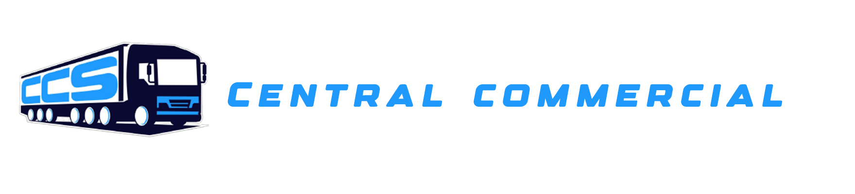 Depiction of HGV with 'Central Commercial Services' abbreviated on the side and the company name in block lettering